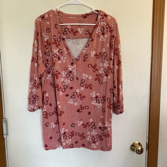 Market & Spruce Jennifer Henley Knit Tee 2x - Picture 1 of 10